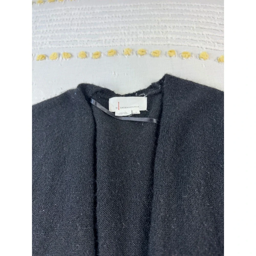 by Anthropologie Black Open Front Cardigan Sweater Knit‎ Cozy Small S - Picture 4 of 11